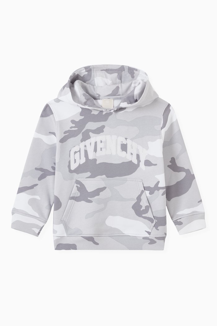 

Camouflage Logo Hoodie in Cotton, Grey