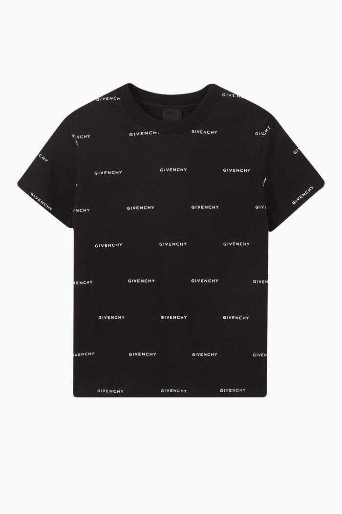 Logo Print T-shirt in Cotton, Black