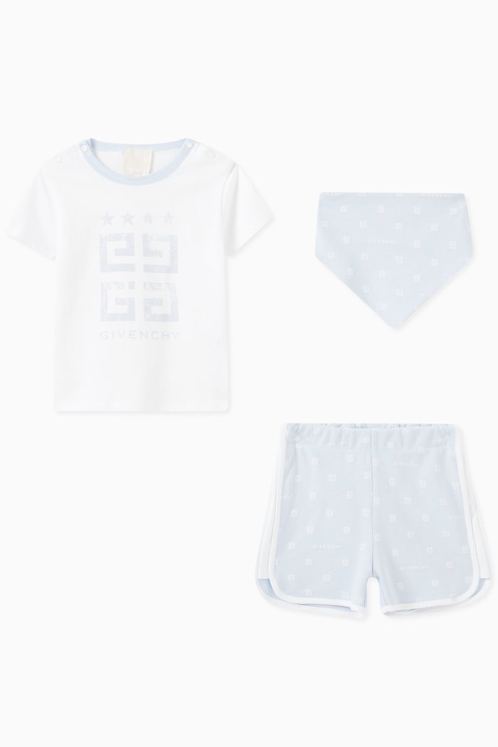 

T-shirt, Shorts & Bandana Set in Cotton Jersey, Blue