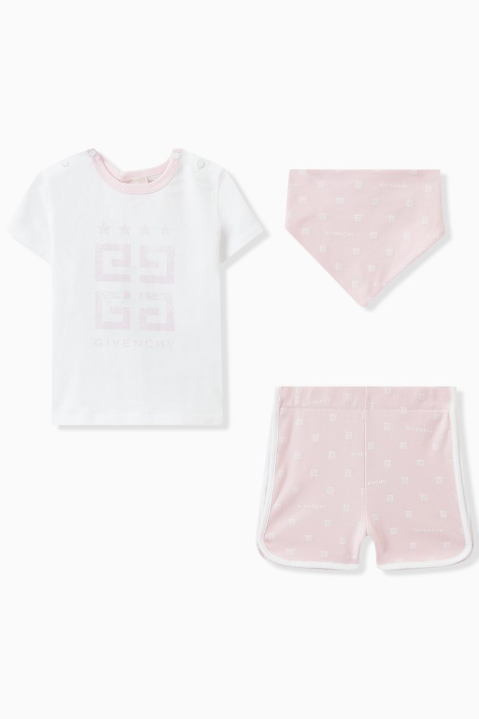 

T-shirt, Shorts & Bandana Set in Cotton Jersey, Pink