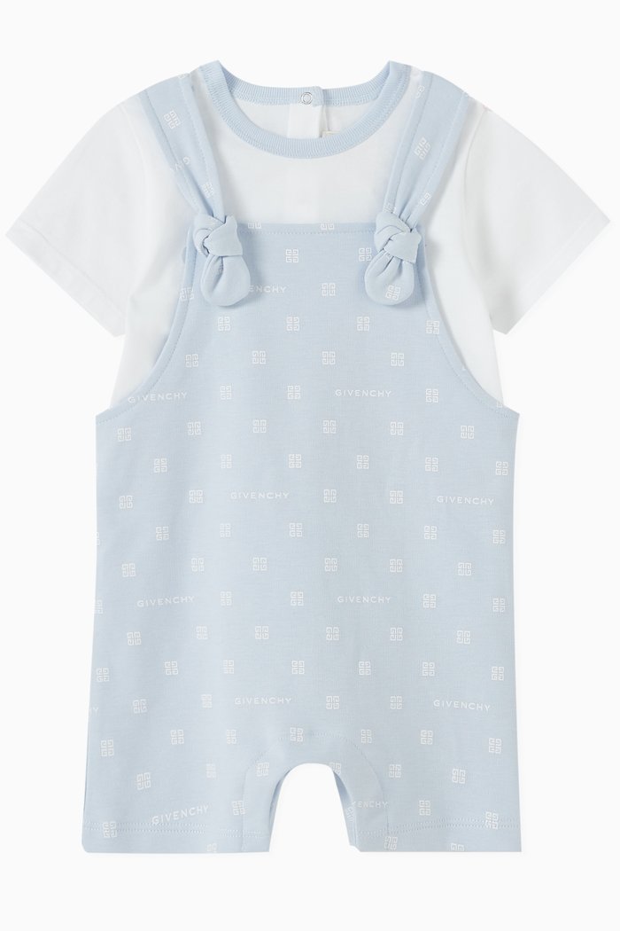 

Logo-print Dungarees in Cotton, Blue