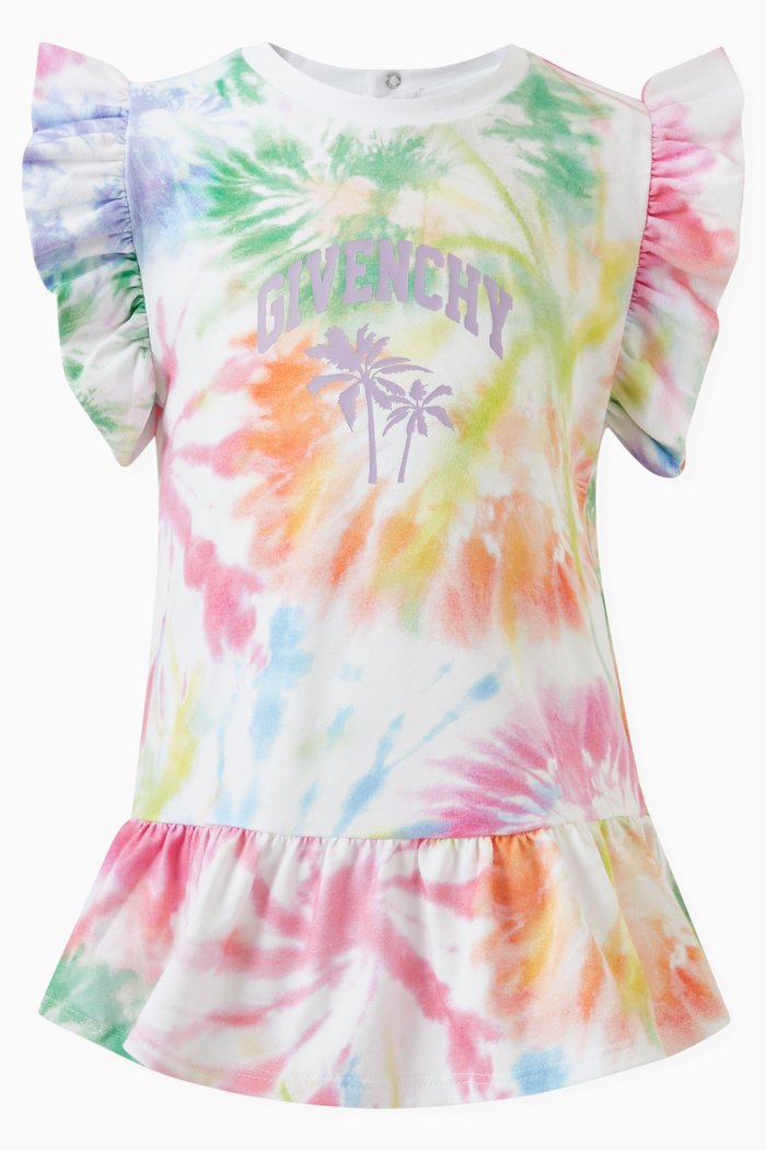 

Tie Dye-print Dress in Cotton, Multicolour