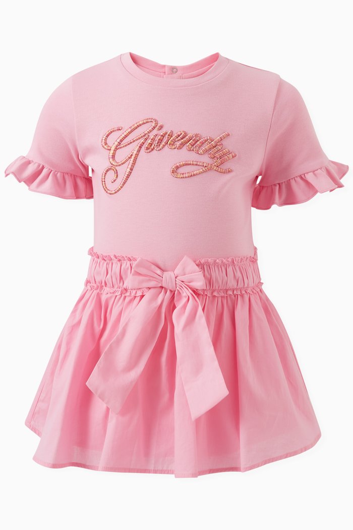 

Logo-embroidered Dress in Cotton, Pink