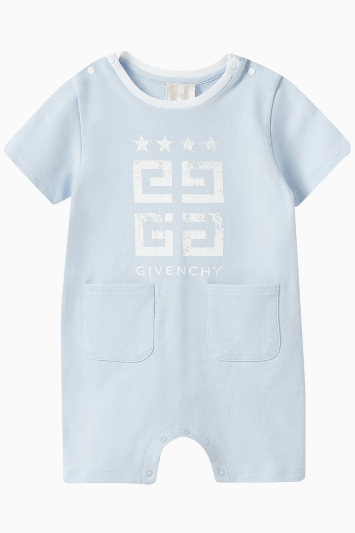 

Logo-print Romper in Cotton, Blue