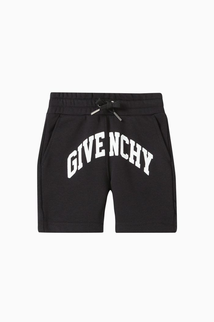 Logo Shorts in Cotton Jersey, Black