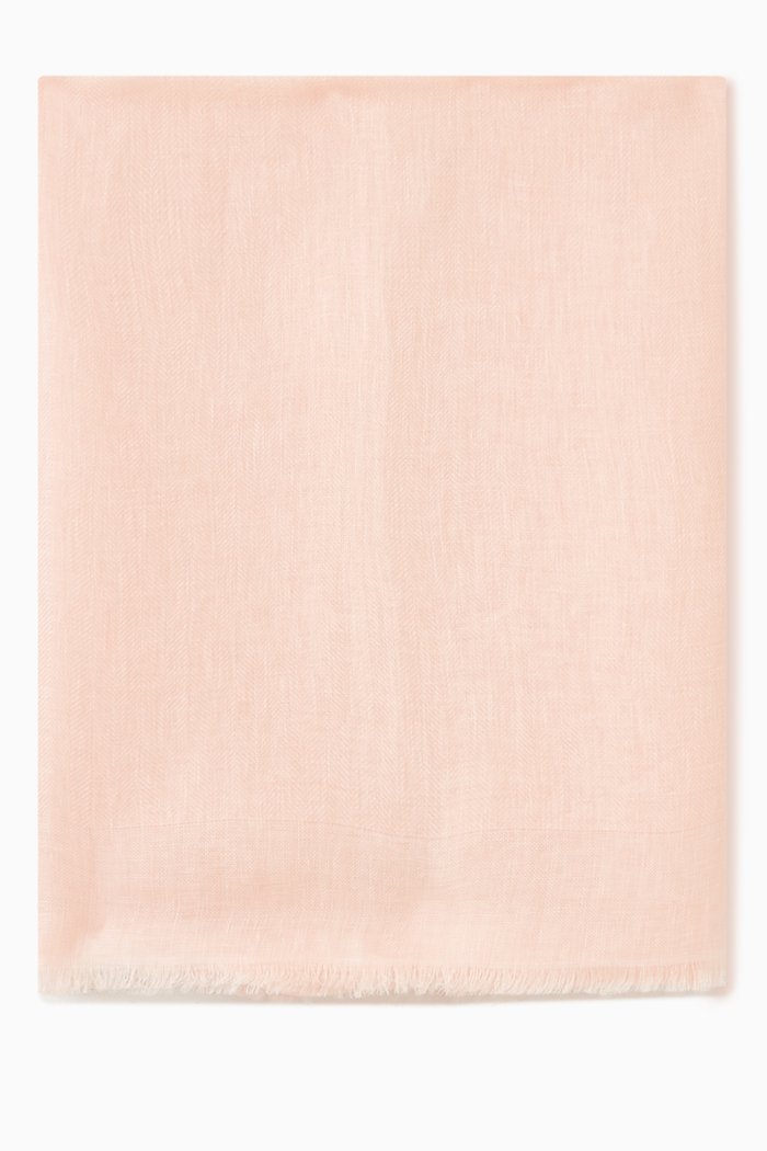 

Crest Jacquard Stole in Silk & Linen, Pink