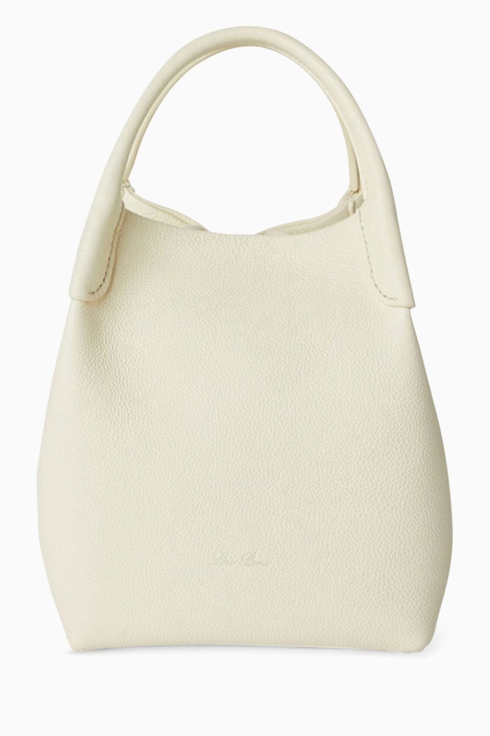 

Small Bale Bucket Bag in Leather, White