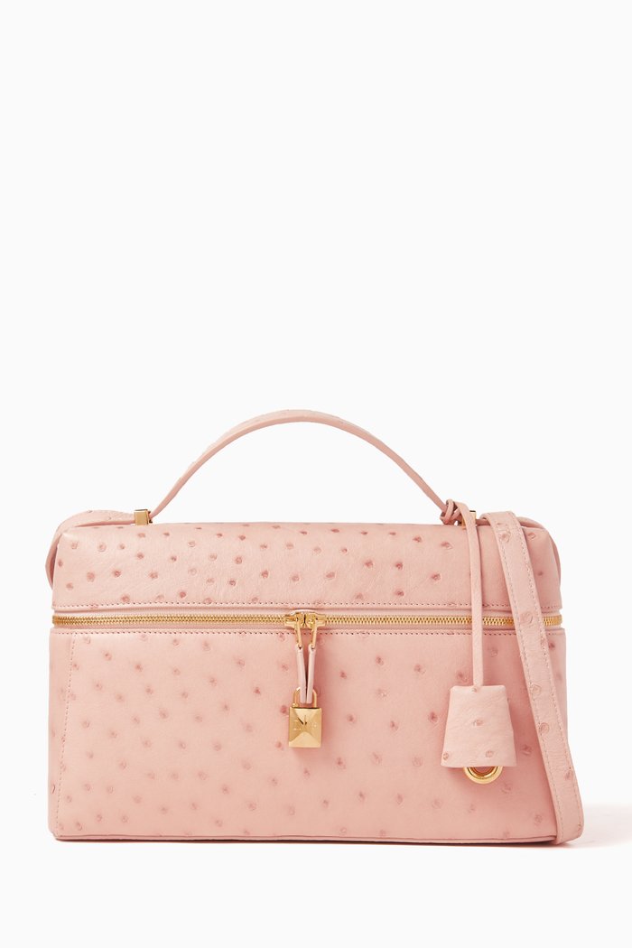 

Extra L27 Bag in Ostrich Leather, Neutral