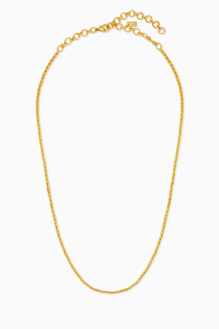 

Nubia Box Chain Necklace in 24kt Gold-plated Brass