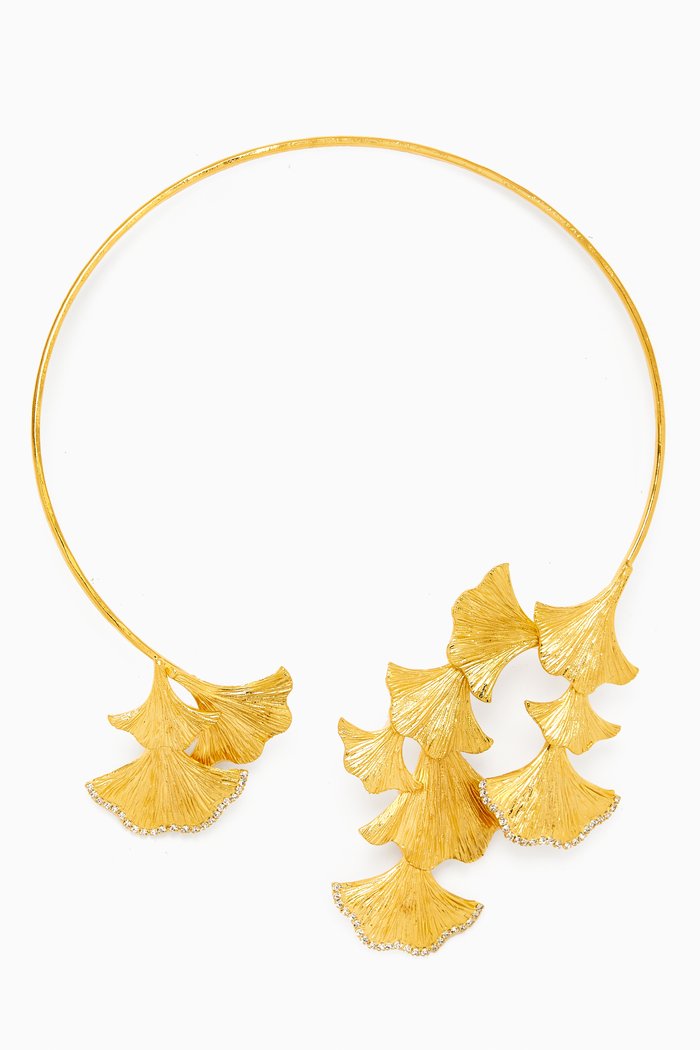 

Enchanted Flora Collar Necklace in 24kt Gold-plated Brass