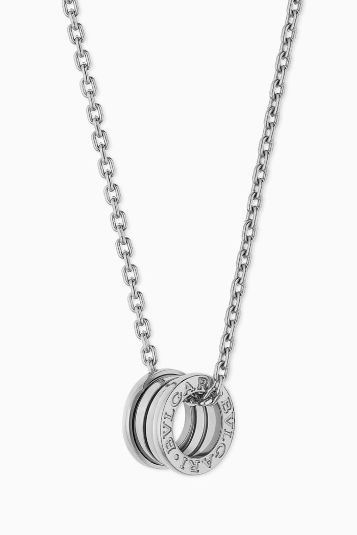 

B.zero1 Pendant Necklace in 18kt White Gold, Silver