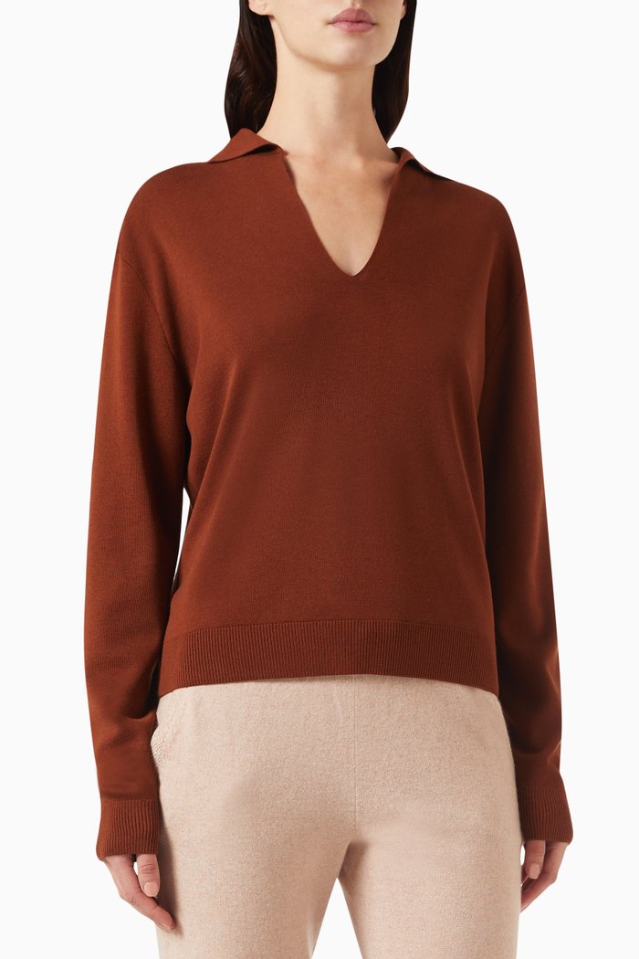 

Sorbonne Polo Shirt in Silk-blend, Red