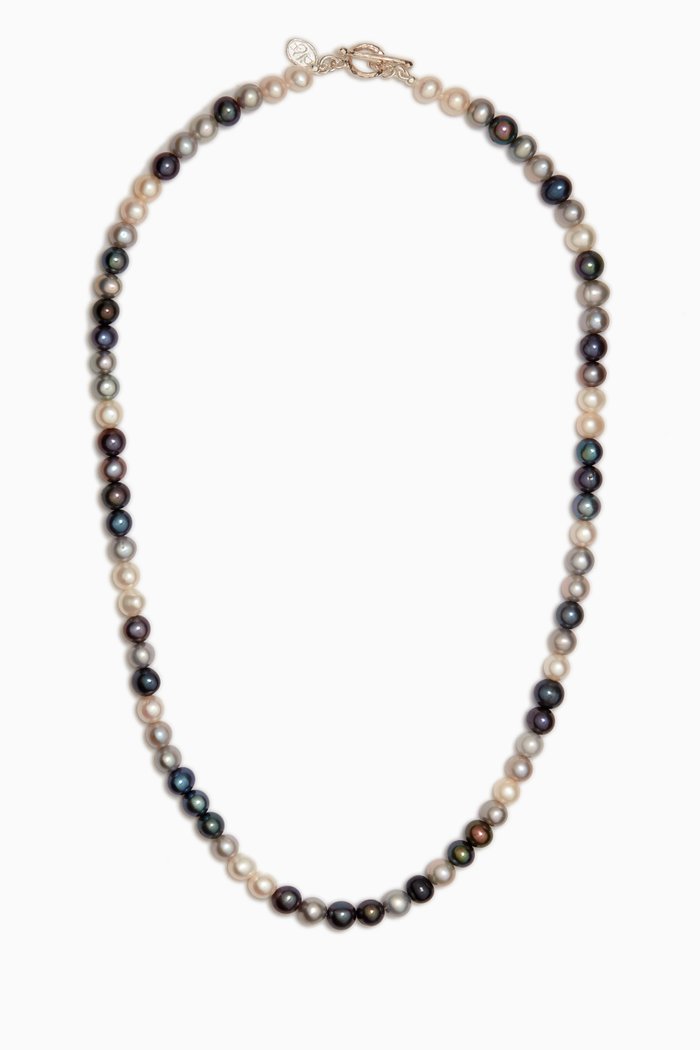 

Mixed Freshwater Pearl Necklace in Sterling Silver, Multicolour
