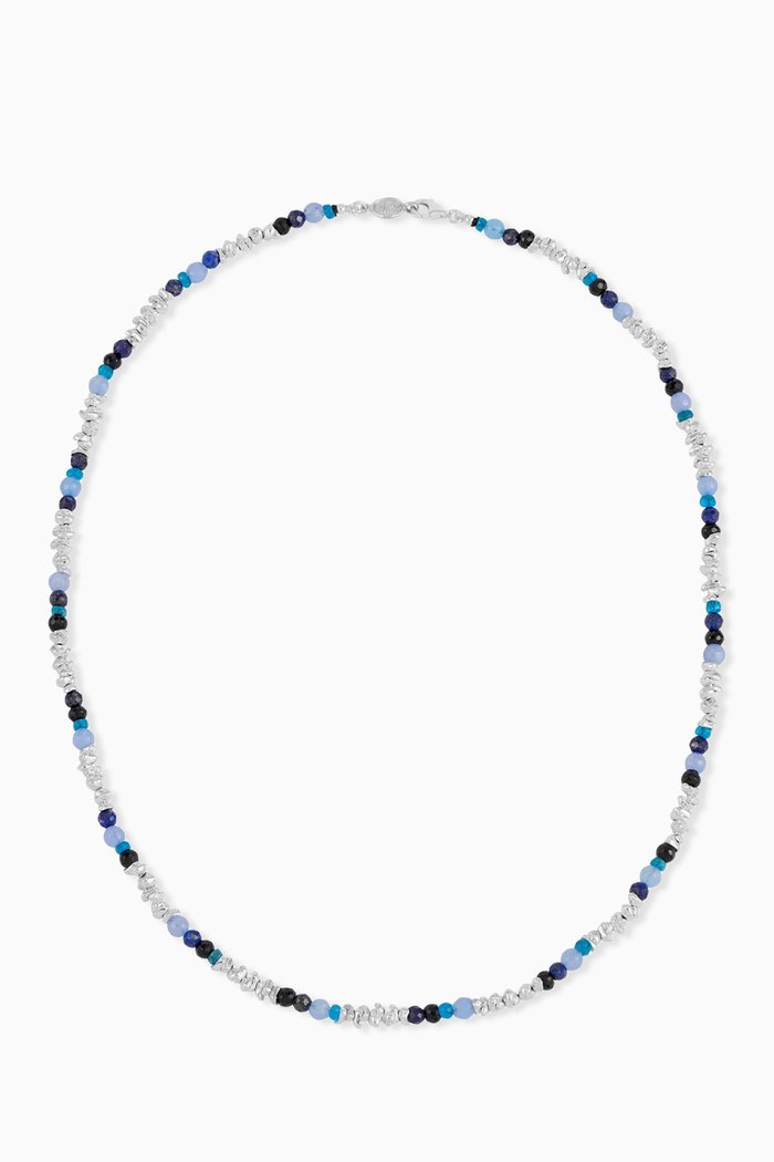 

Jagged Nugget Necklace in Sterling Silver, Blue