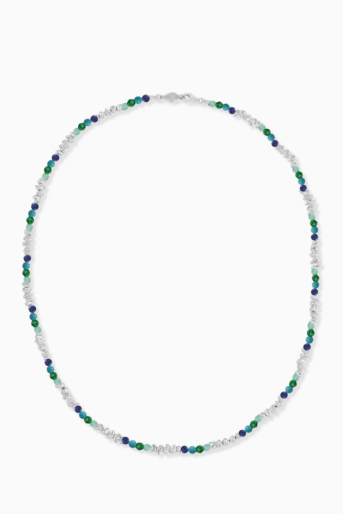 

Jagged Nugget Necklace in Sterling Silver, Green