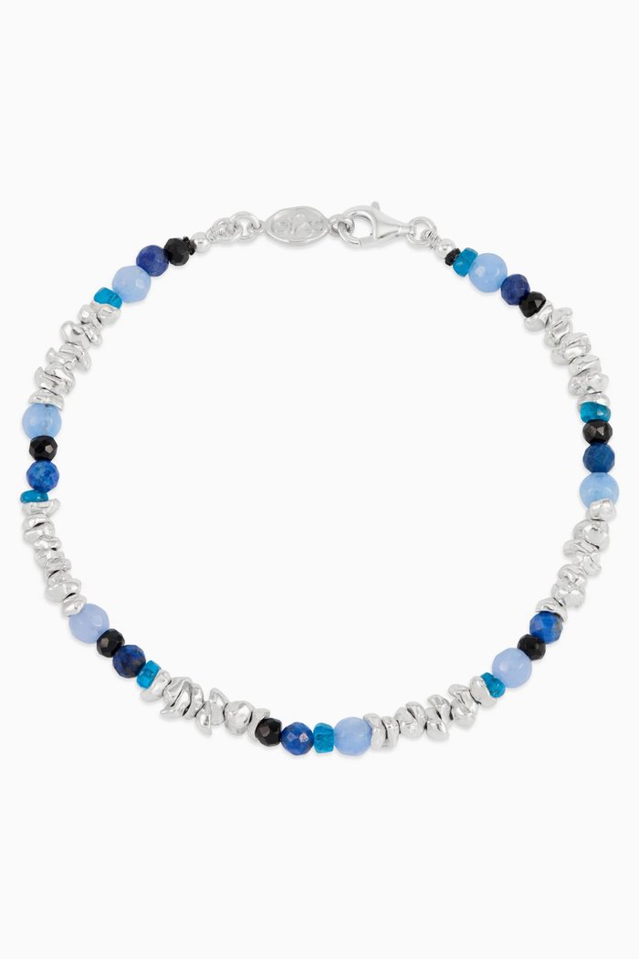 

Jagged Nugget Bracelet in Sterling Silver, Blue