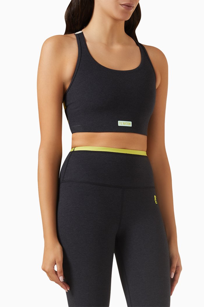 Orbital Sports Bra in Recycled Polyester, Black