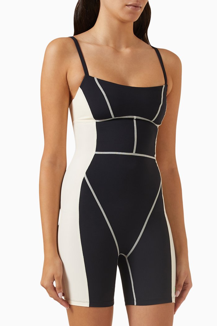 

Lido Panelled Onesie in Recycled-nylon, Black