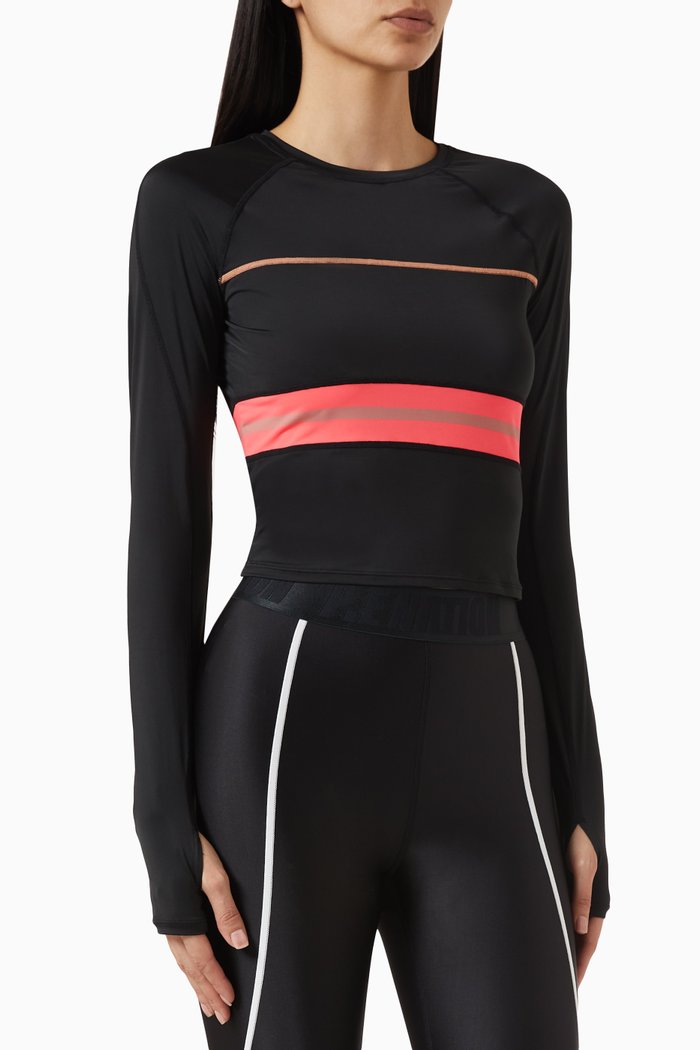 

Verbena Long-sleeved T-shirt in Stretch Nylon, Black