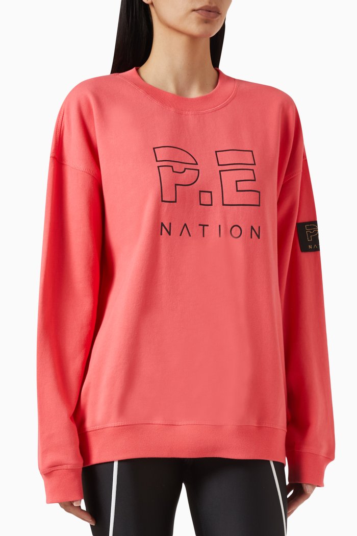 Heads Up Sweatshirt in Cotton Fleece, Pink