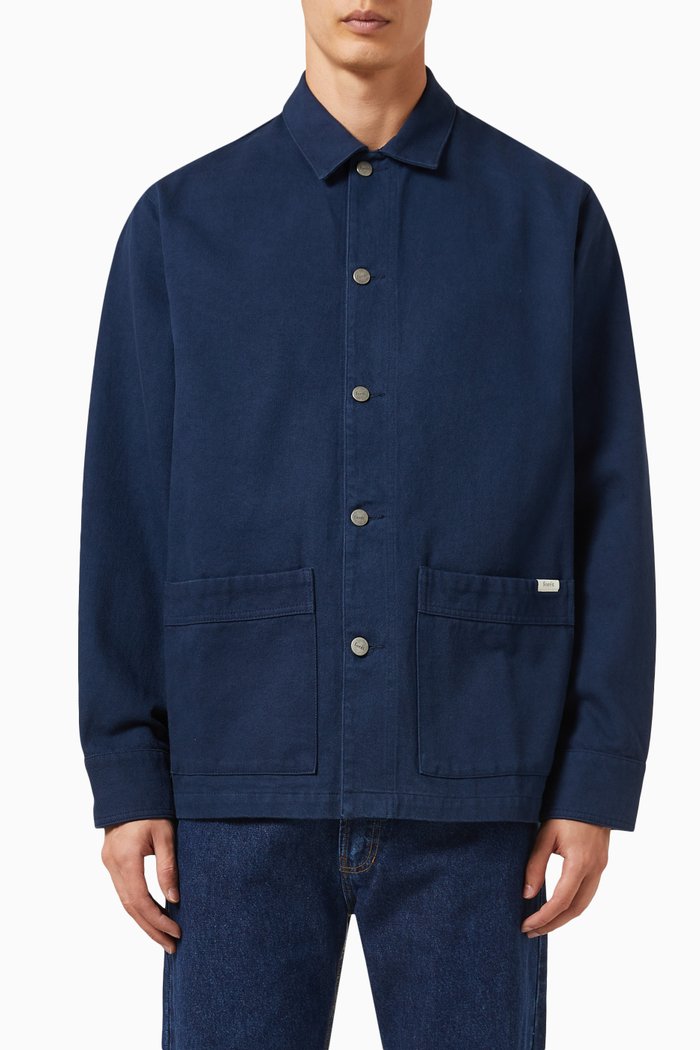 

Angler Club Overshirt in Organic Cotton, Blue