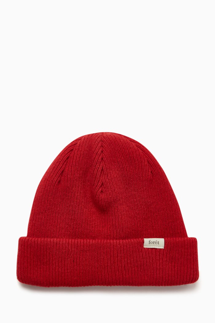 

Top Beanie in Ribbed Knit, Red
