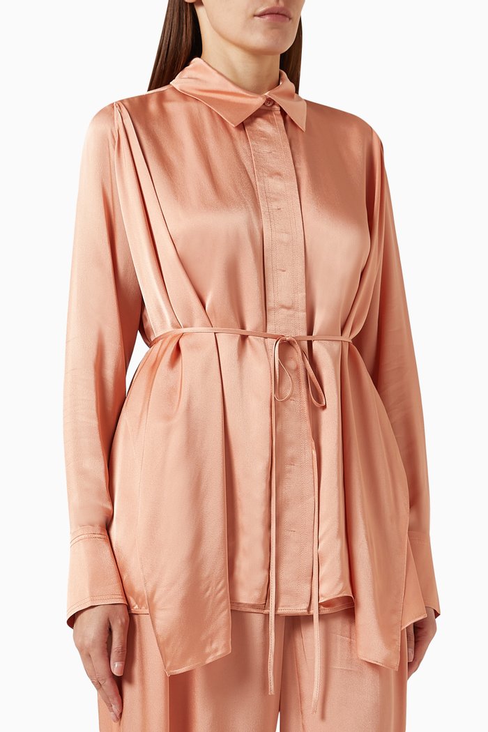 

Drawstring Blouse in Viscose, Pink
