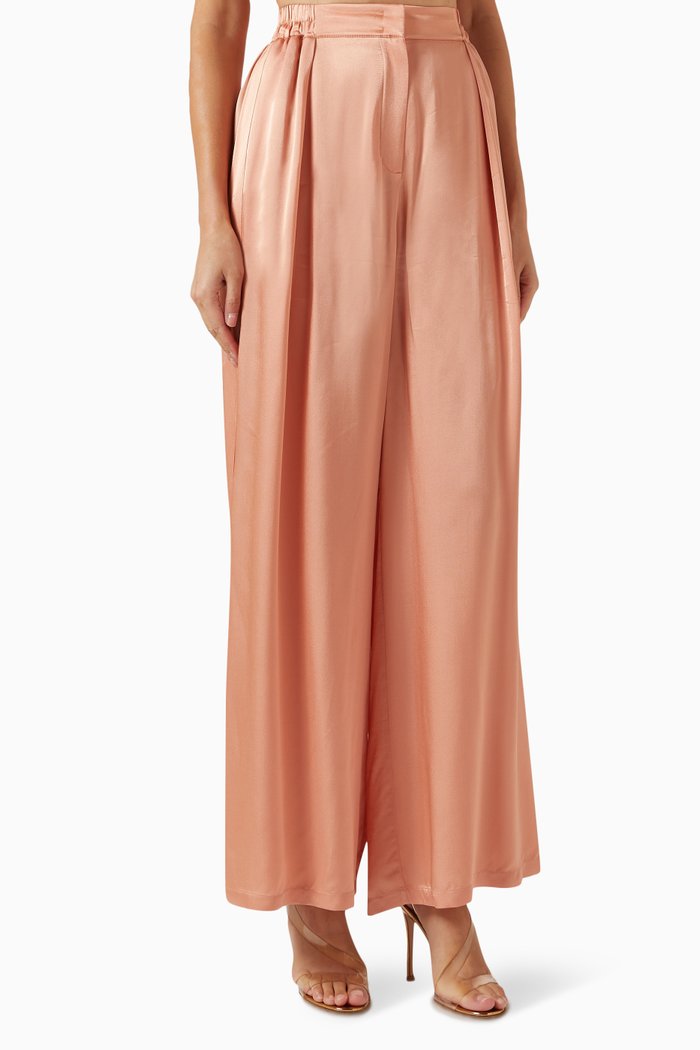

Wide-leg Pants in Viscose, Pink