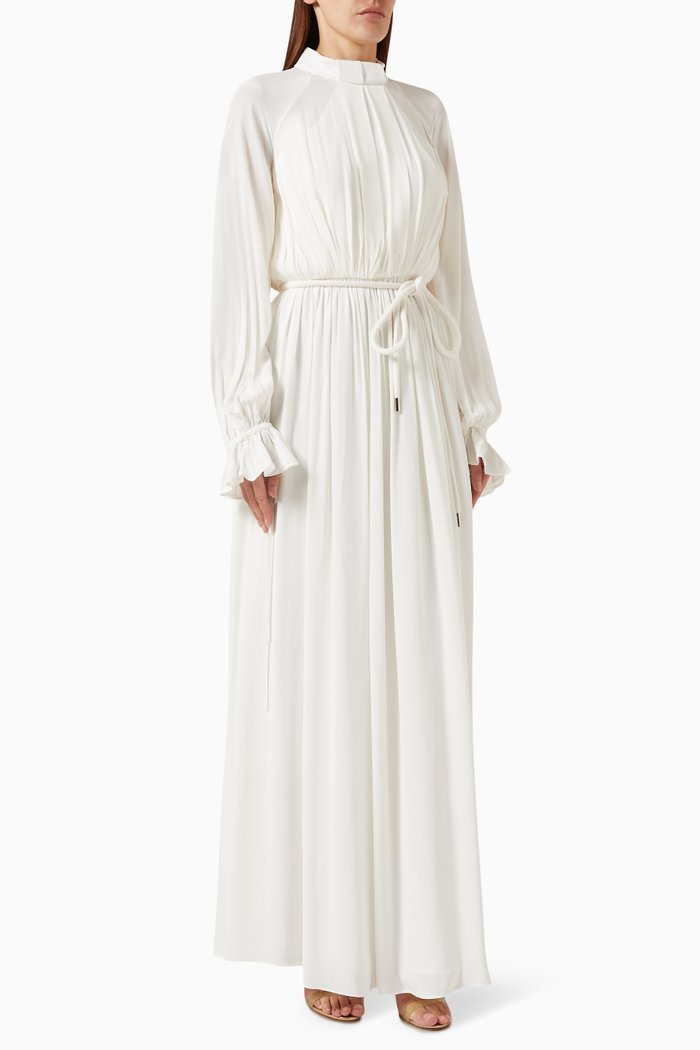 

Corded-belt Maxi Dress in Viscose, White