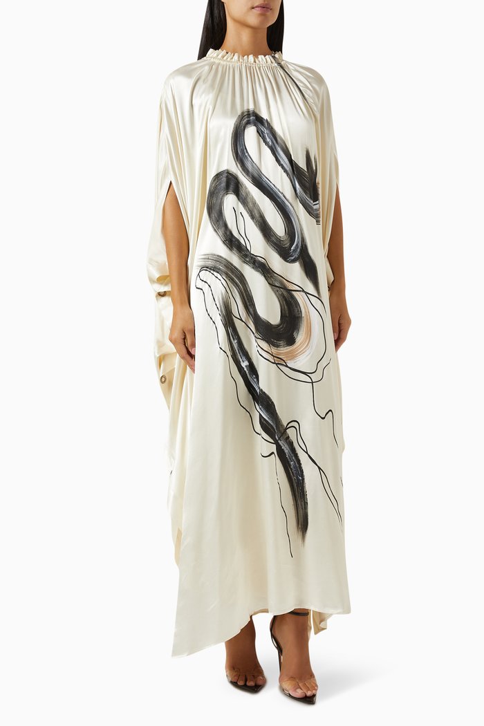 

Peintur-print Maxi Dress in Viscose, Neutral