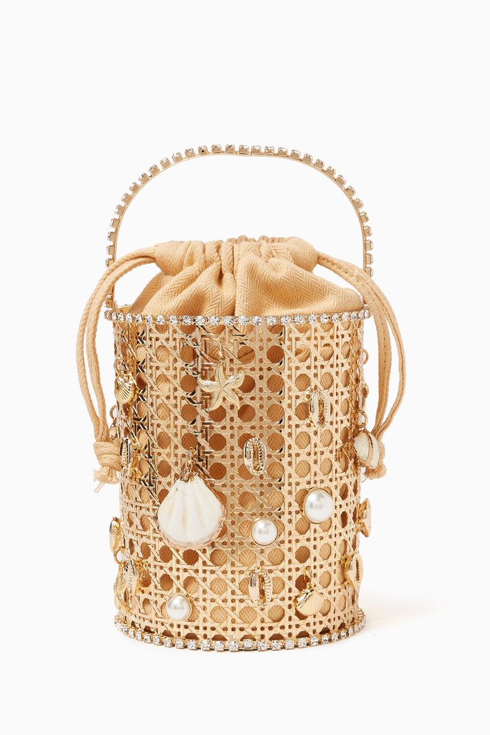

Amalfi Bucket Bag in Metal, Gold