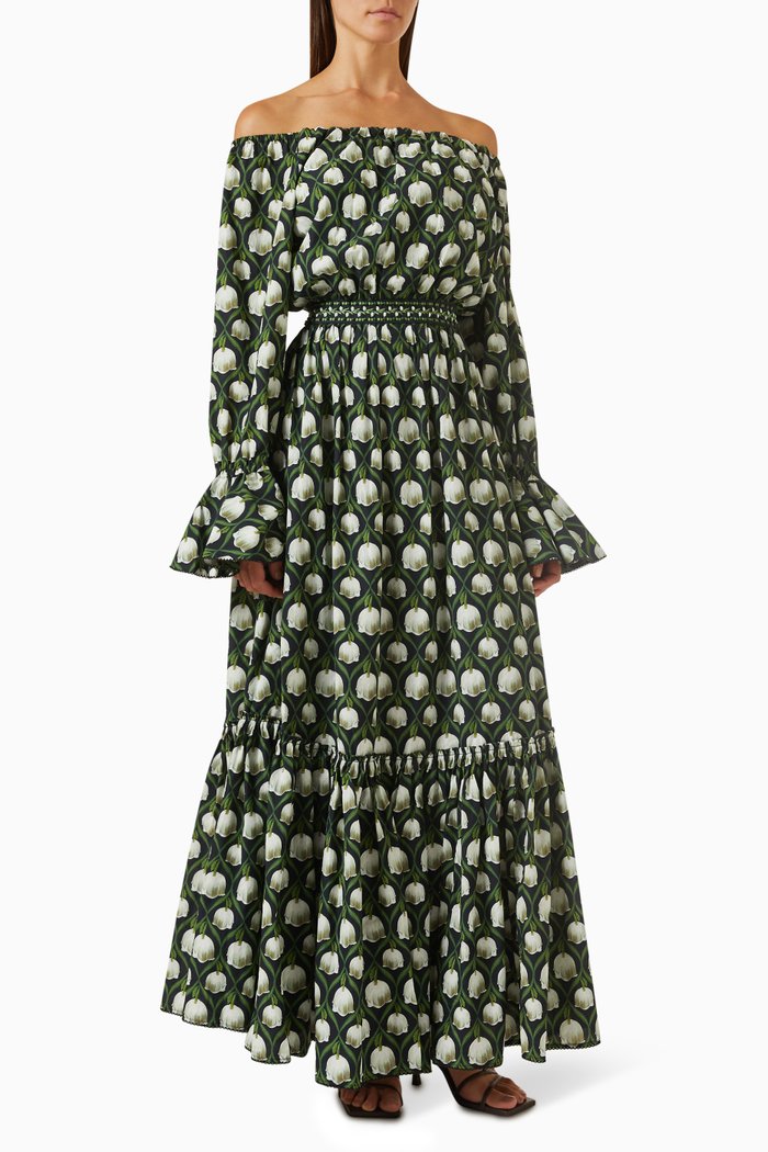 

Almendra Perla Off-shoulder Dress in Viscose, Multicolour