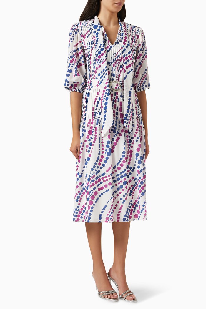 

Kendall Printed Midi Dress in Silk, Multicolour