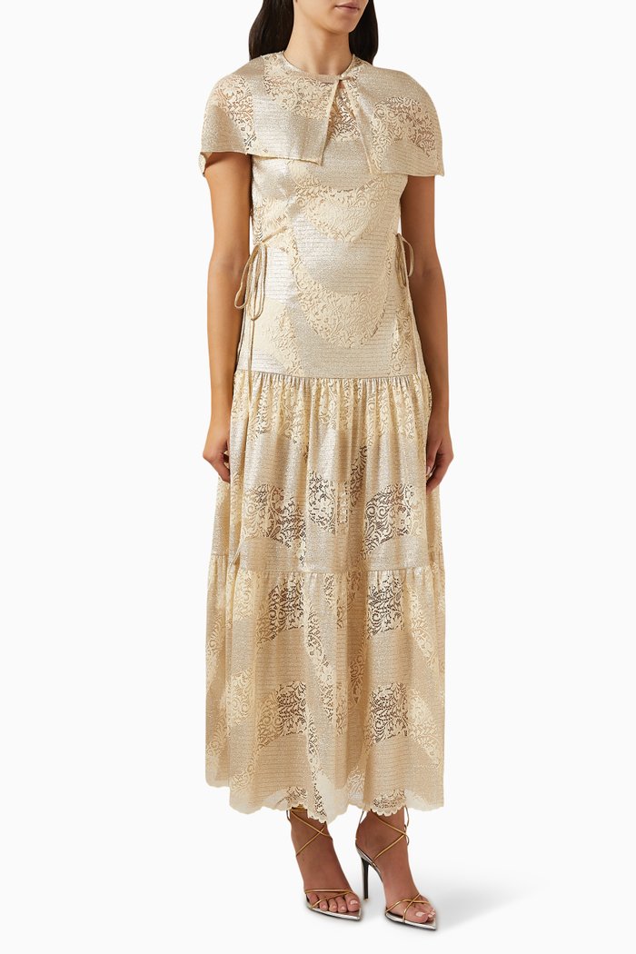 

Sahara Cape Maxi Dress, Gold