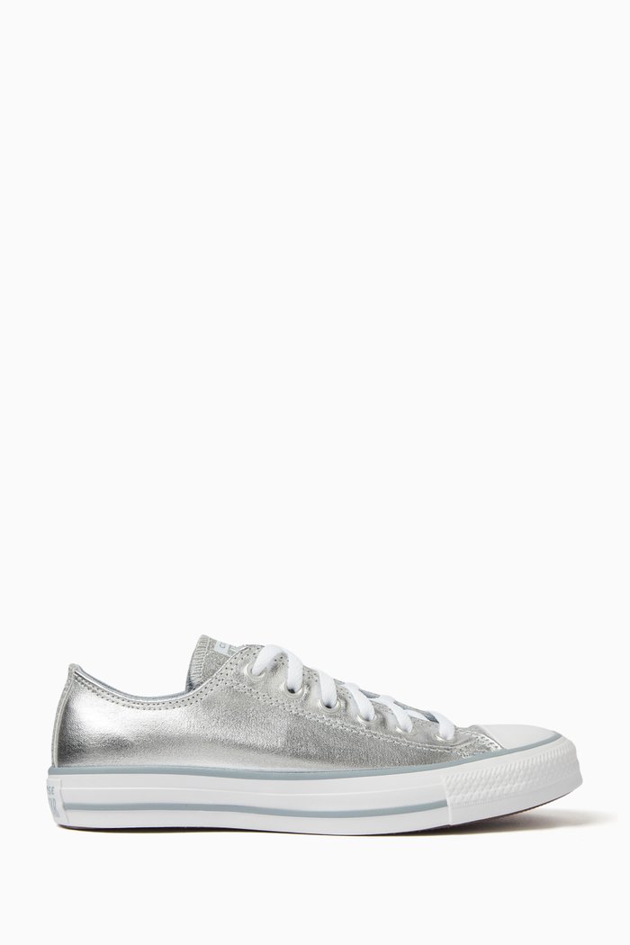 

Chuck Taylor All Star Sneakers in Metallic Canvas, Silver