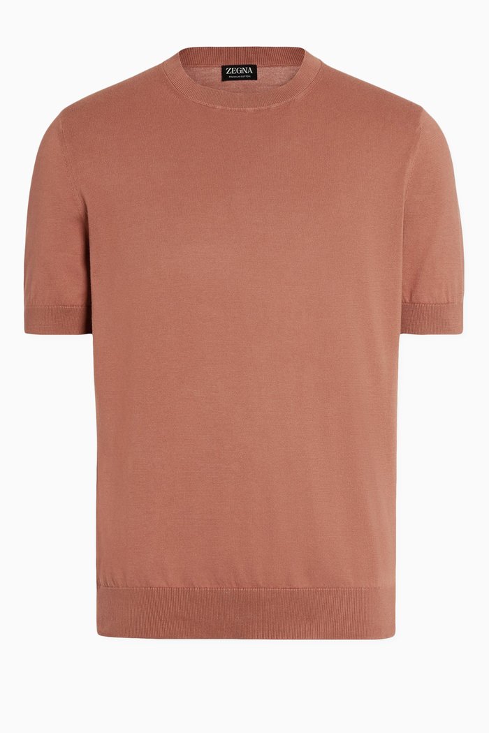 

Crewneck T-shirt in Cotton-knit, Brown
