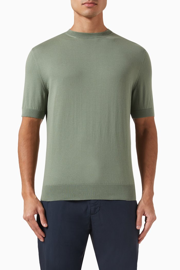 

Crewneck T-shirt in Cotton-knit, Green
