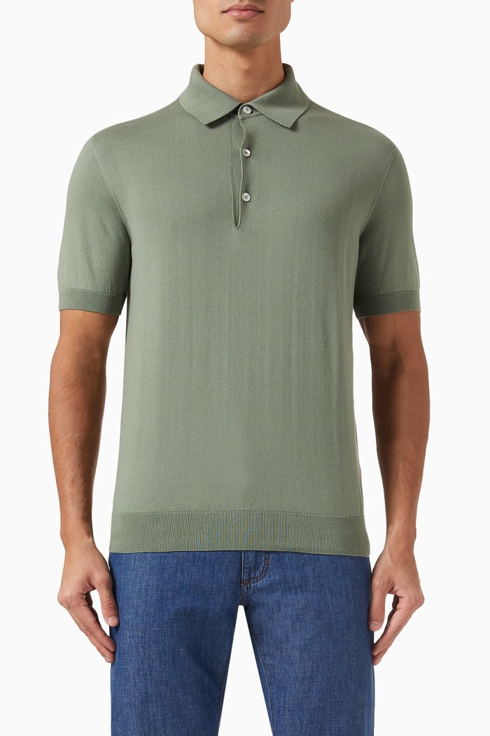 

Polo Shirt in Cotton-knit, Green
