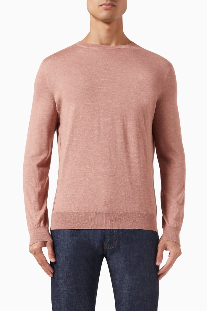 

Crewneck Sweater in Silk & Cashmere-blend Knit, Pink