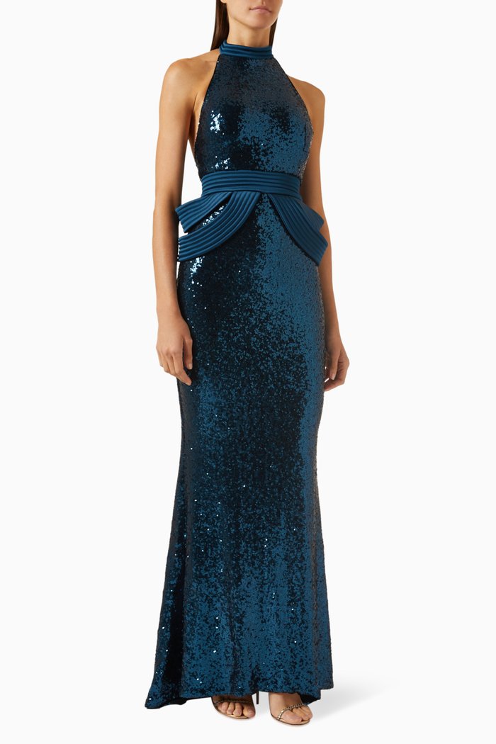 

The Risen One Gown in Sequinned Jersey, Blue