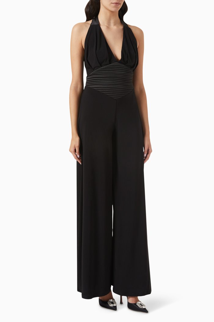 Day for Night Jumpsuit in Stretch Jersey, Black