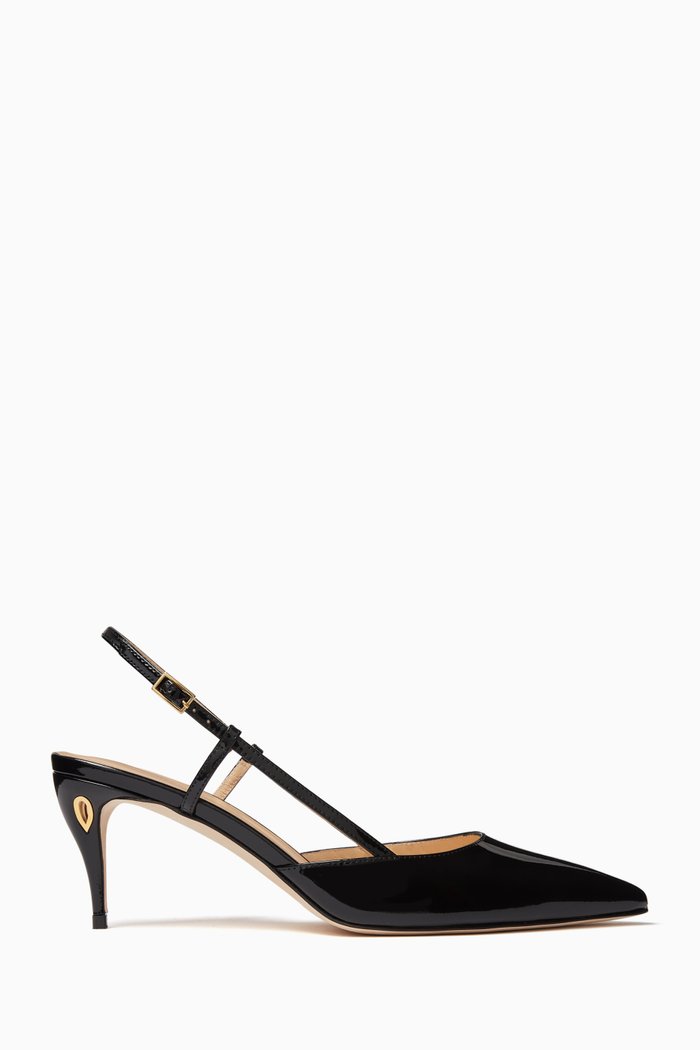 

Mario 65 Slingback Pumps in Patent Leather, Neutral