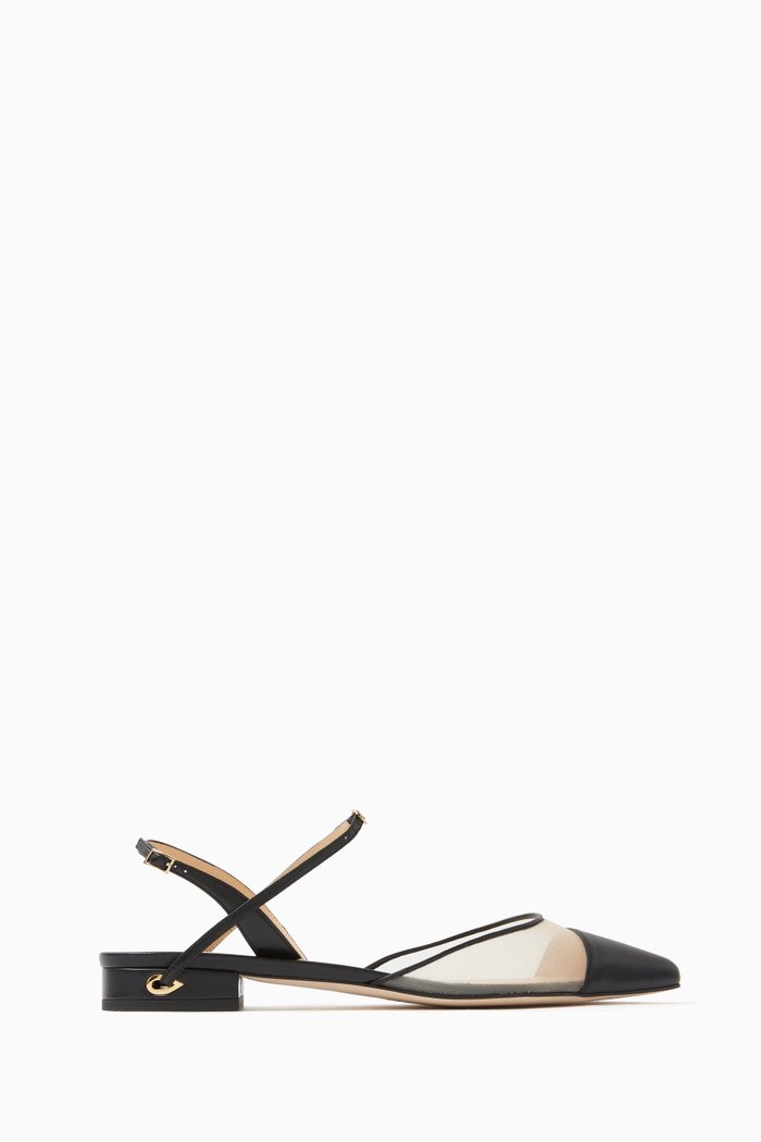 

Vittorio Flats in Nappa & Mesh, Black
