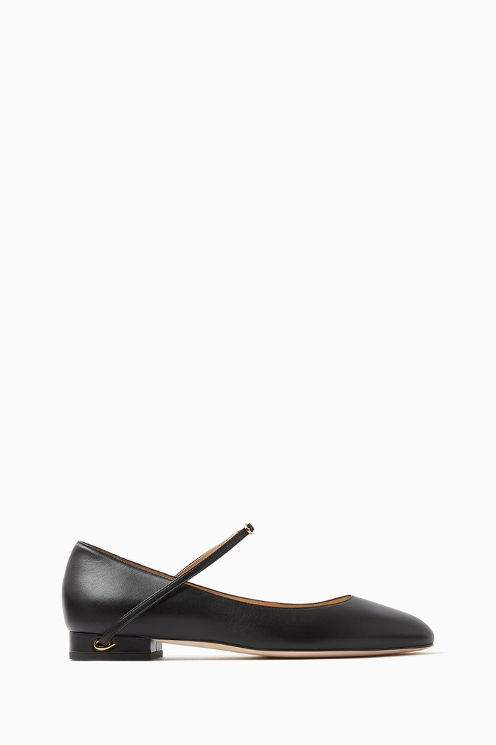 

Paolo Ballerina Flats in Nappa, Black