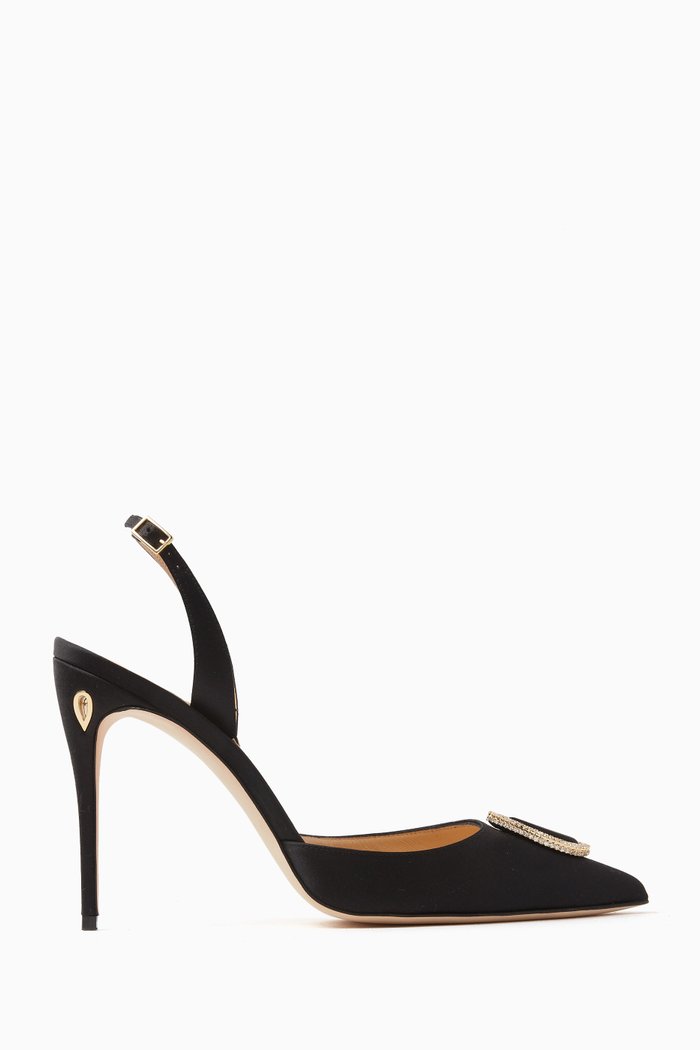 

Vittorio 105 Slingback Pumps in Satin, Black