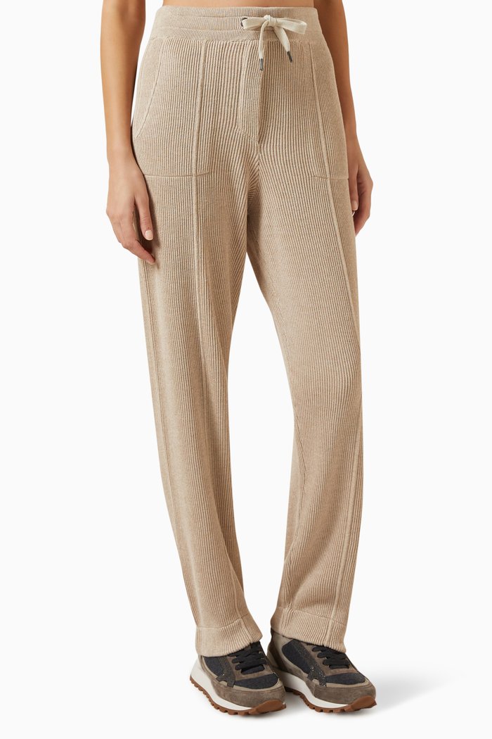

Straight-leg Sweatpants in Knit, Neutral