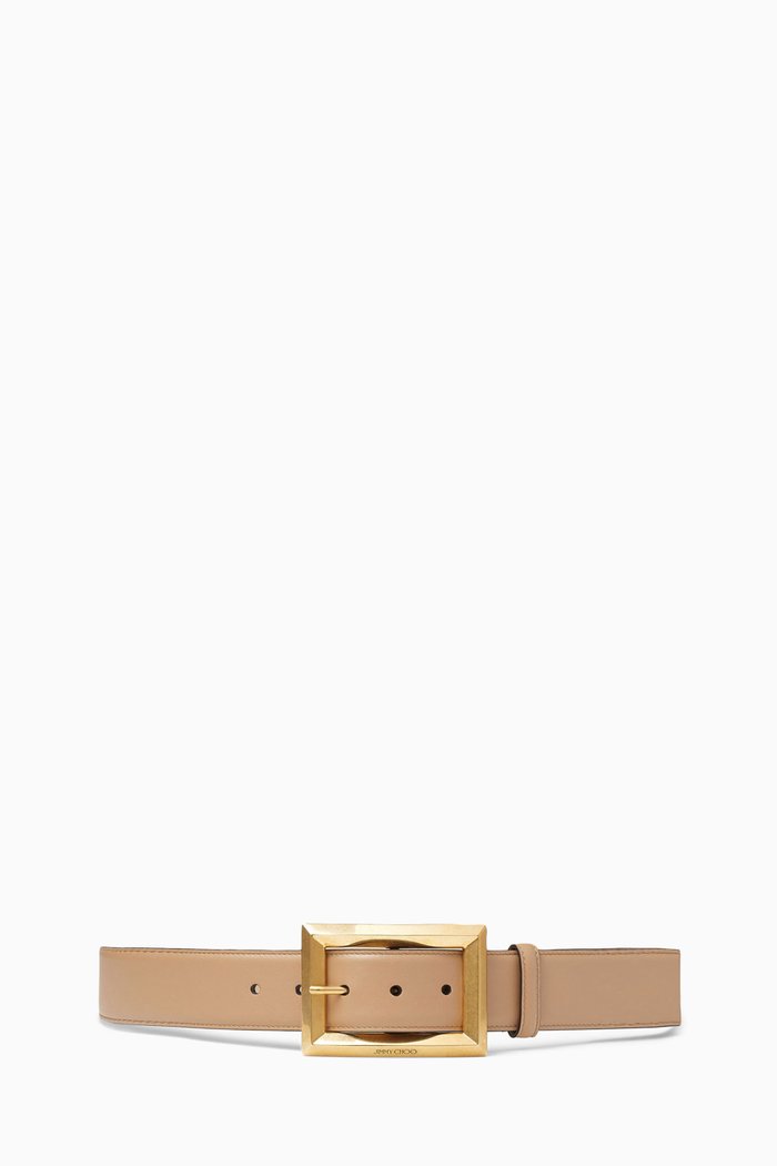 

Arlie Buckle Belt in Leather, Neutral