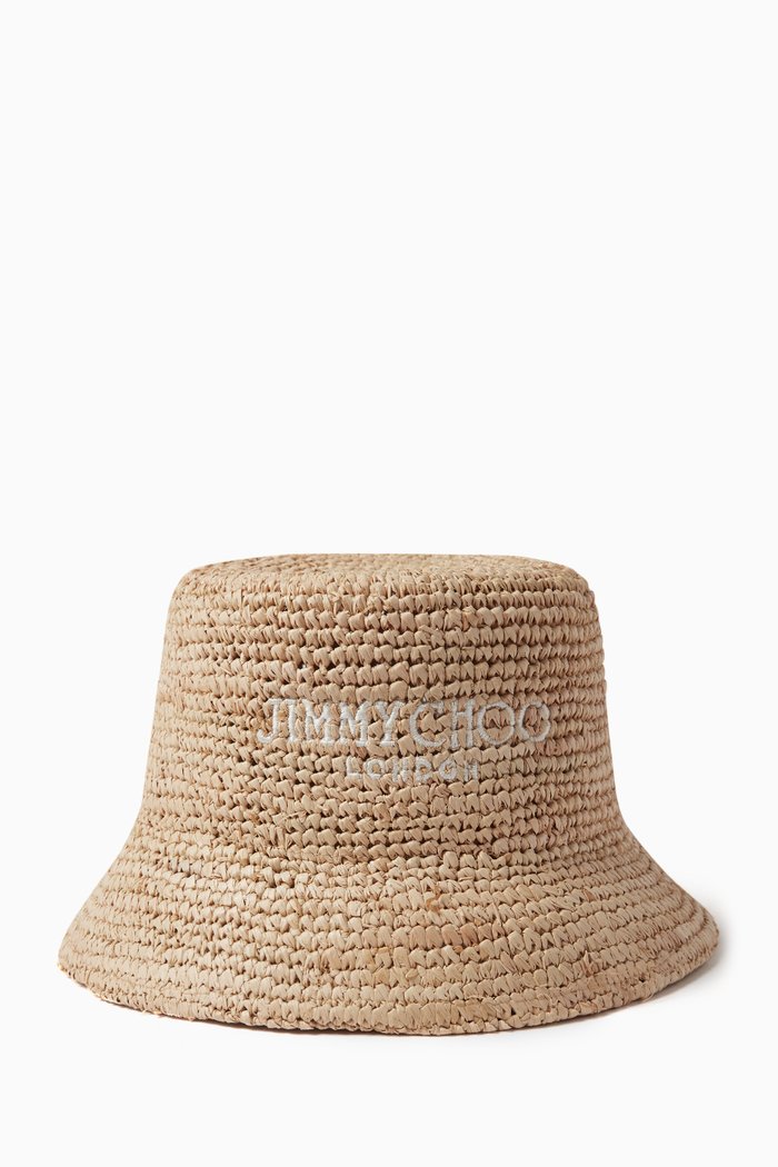 

Atena Bucket Hat in Raffia, Neutral