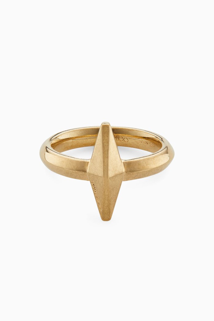 

Diamond-motif Ring in Gold-finish Brass, Metallic