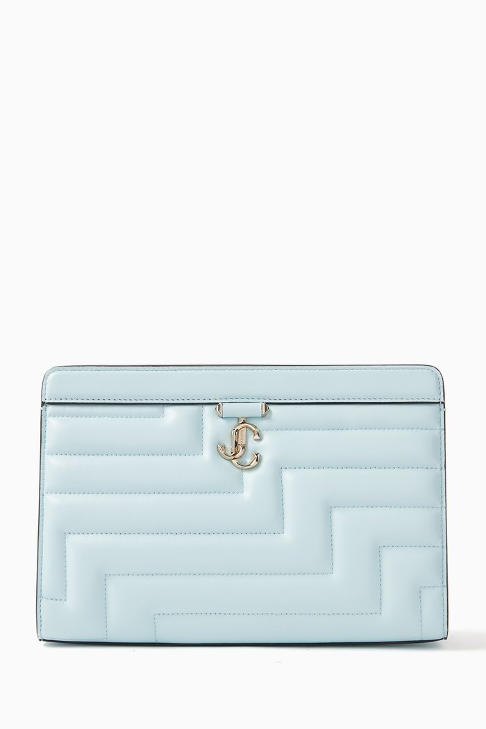 Avenue Envelope Pouch in Quilted Nappa, Blue